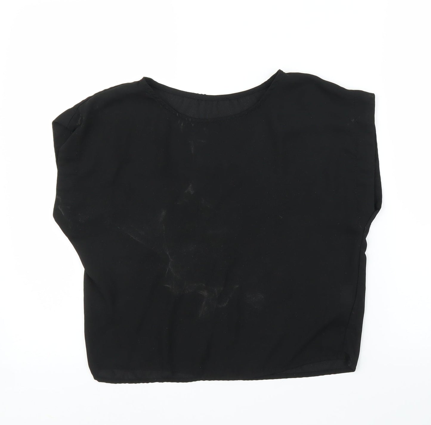 Womens UK Size S Preworn Black Basic Blouse