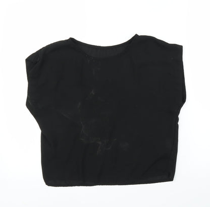 Womens UK Size S Preworn Black Basic Blouse