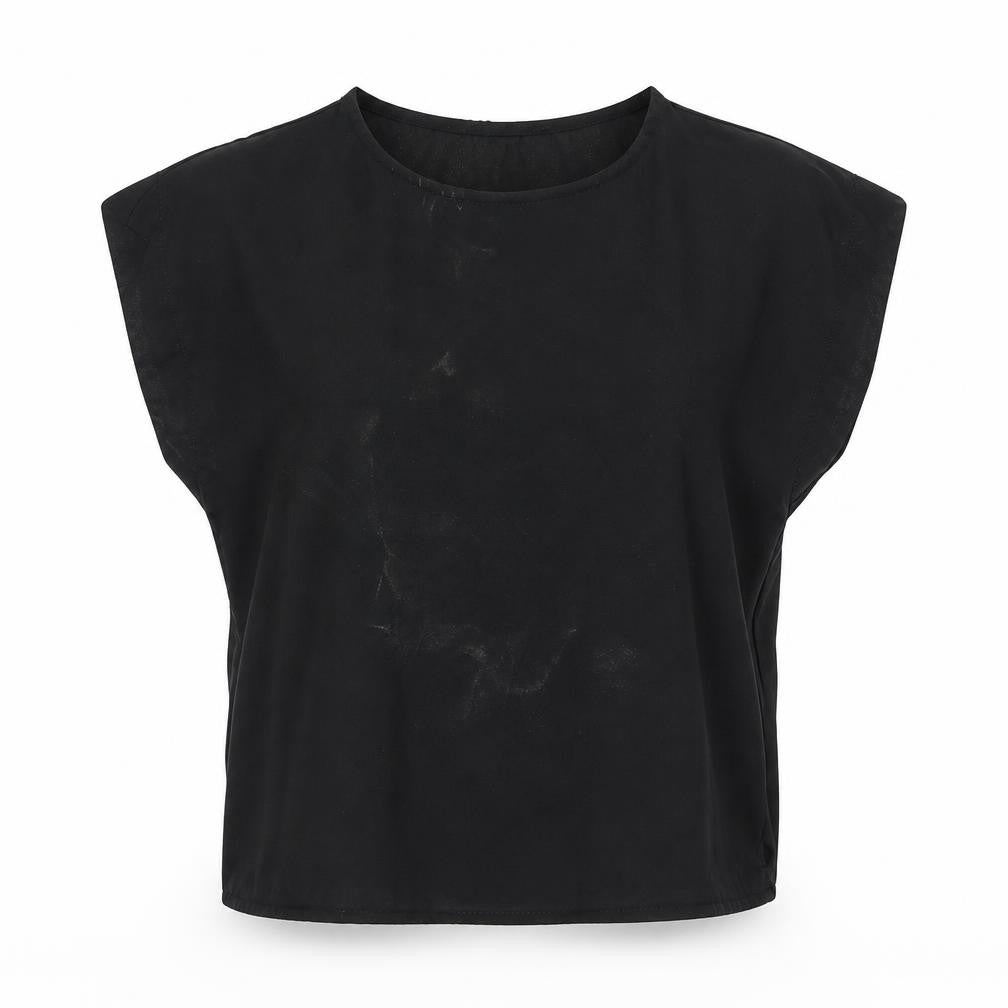 Womens UK Size S Preworn Black Basic Blouse