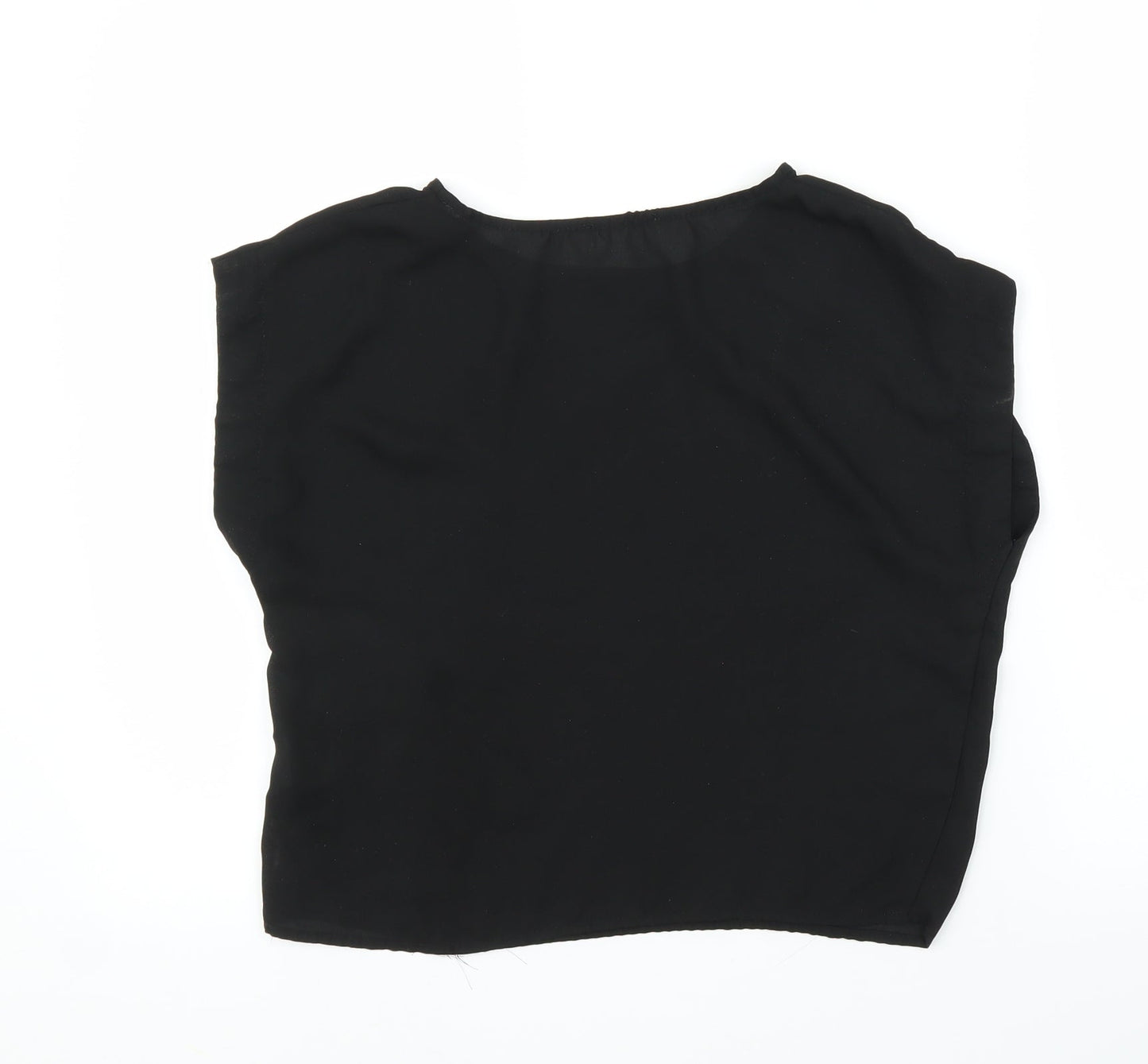 Womens UK Size S Preworn Black Basic Blouse