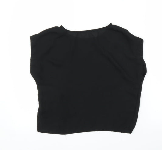 Womens UK Size S Preworn Black Basic Blouse