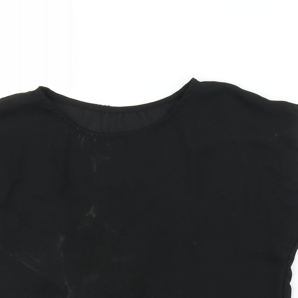 Womens UK Size S Preworn Black Basic Blouse