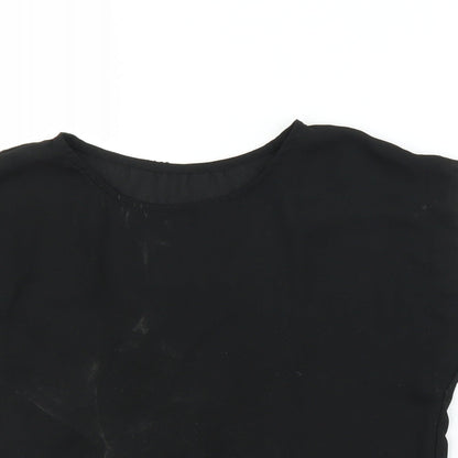 Womens UK Size S Preworn Black Basic Blouse