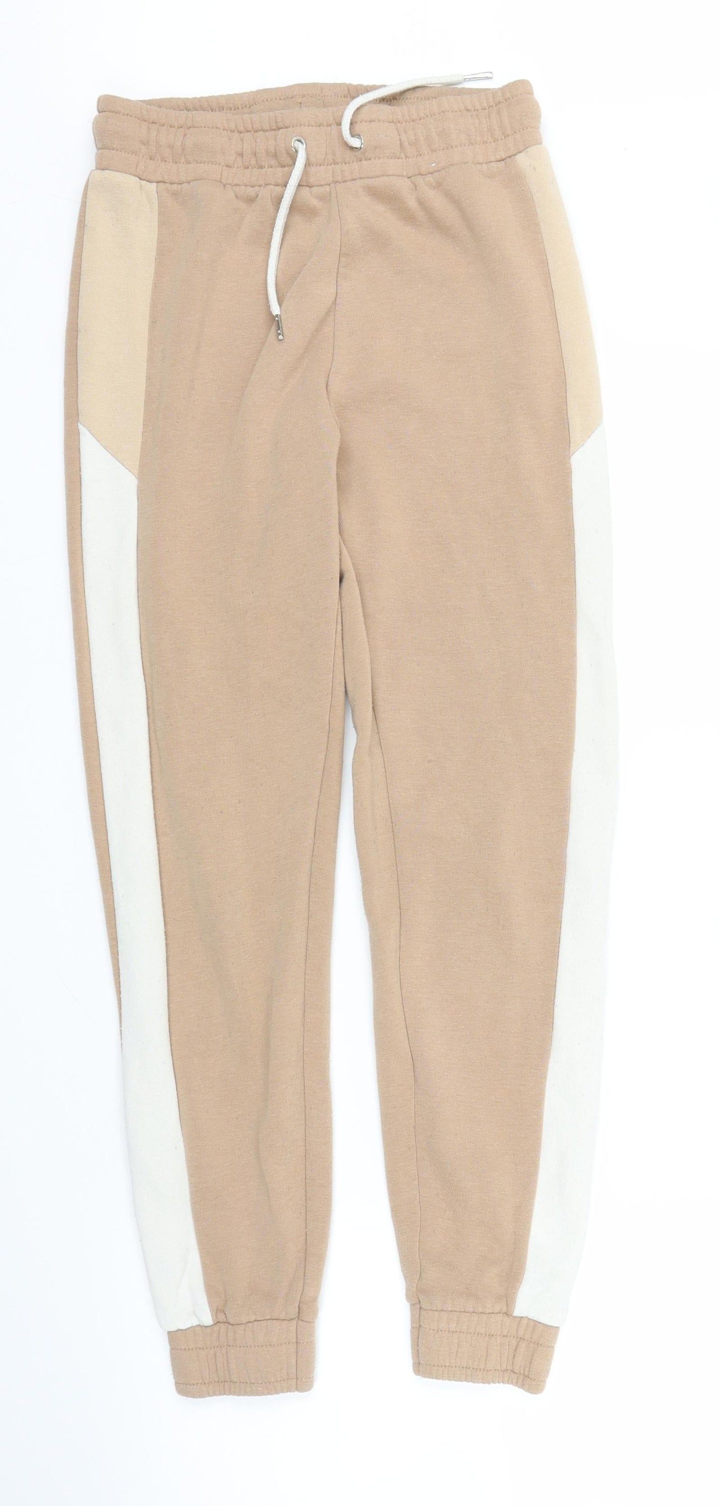 Womens UK Size S Preworn Regular Fit Sweatpants Beige Trousers