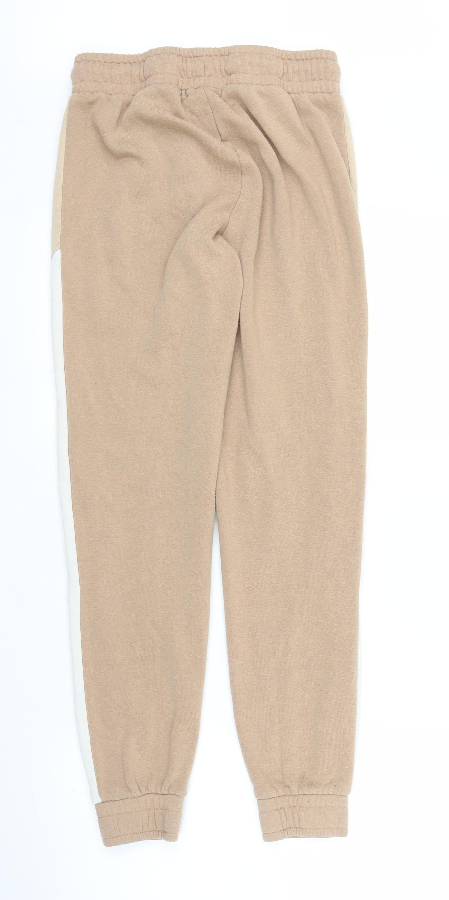 Womens UK Size S Preworn Regular Fit Sweatpants Beige Trousers