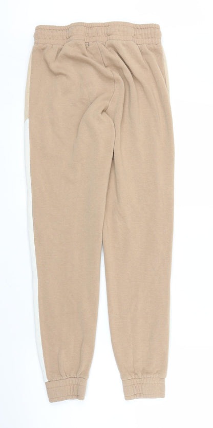 Womens UK Size S Preworn Regular Fit Sweatpants Beige Trousers