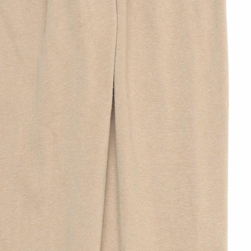 Womens UK Size S Preworn Regular Fit Sweatpants Beige Trousers