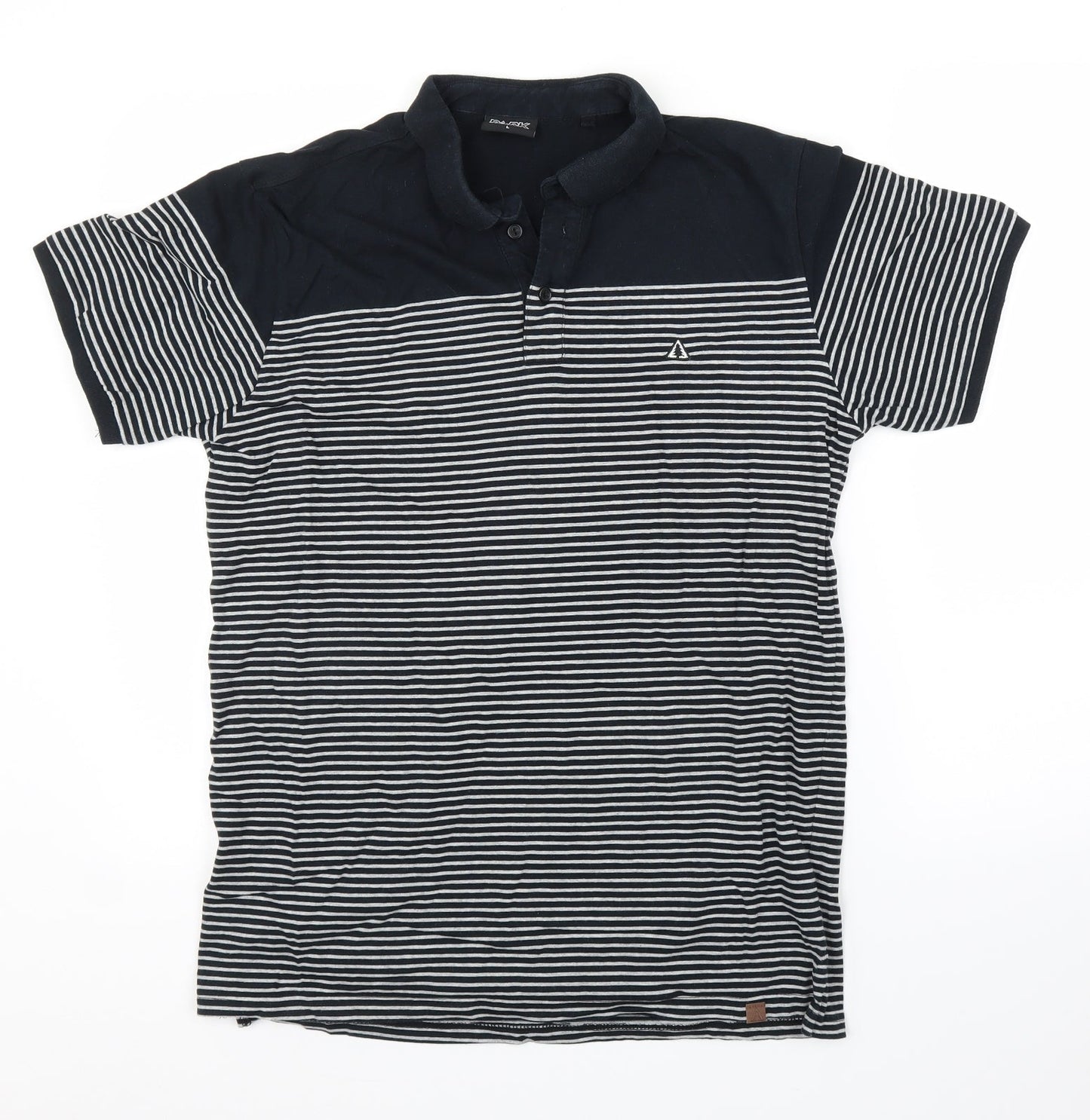 PARK Mens Black Striped   T-Shirt Size L