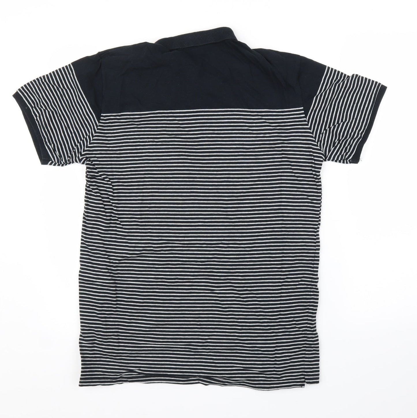 PARK Mens Black Striped   T-Shirt Size L
