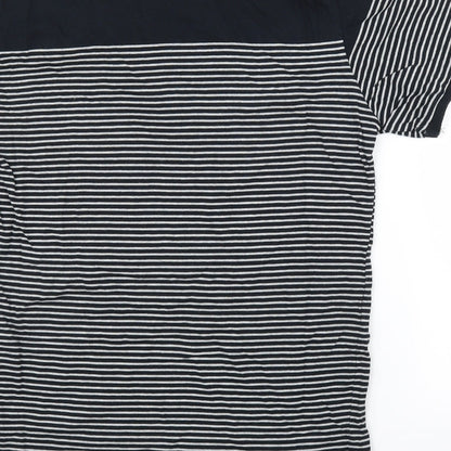 PARK Mens Black Striped   T-Shirt Size L