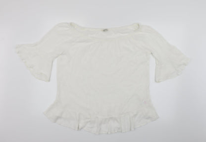 Papaya Womens White   Basic Blouse Size L