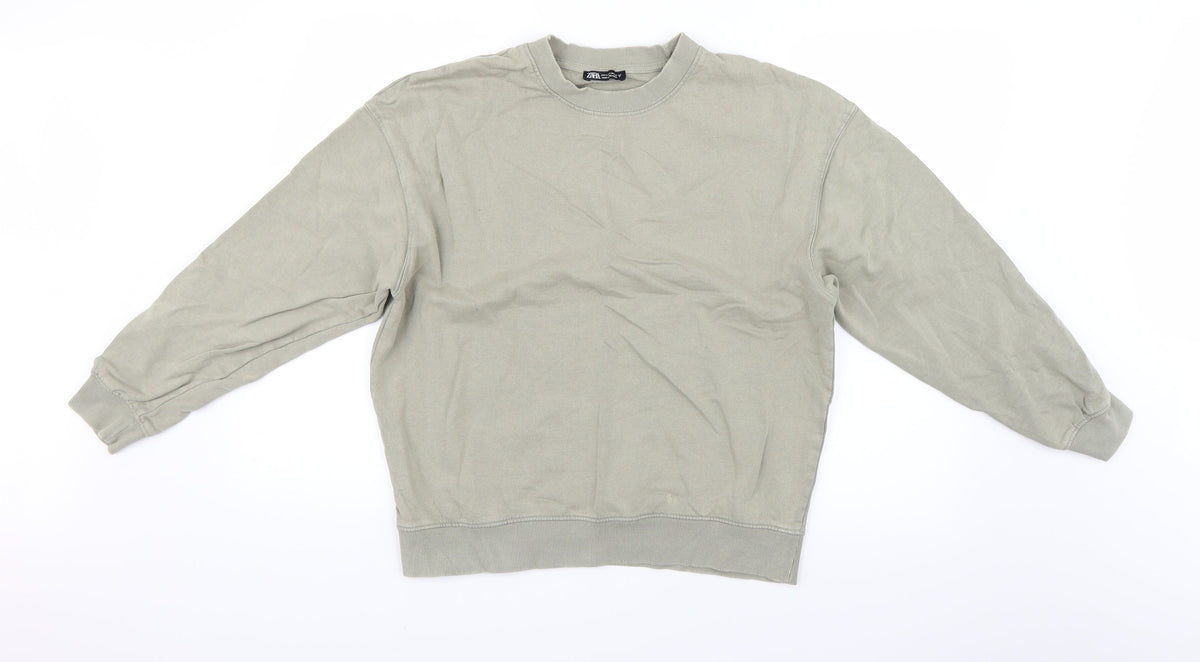 Womens UK Size M Zara Green Henley Jumper
