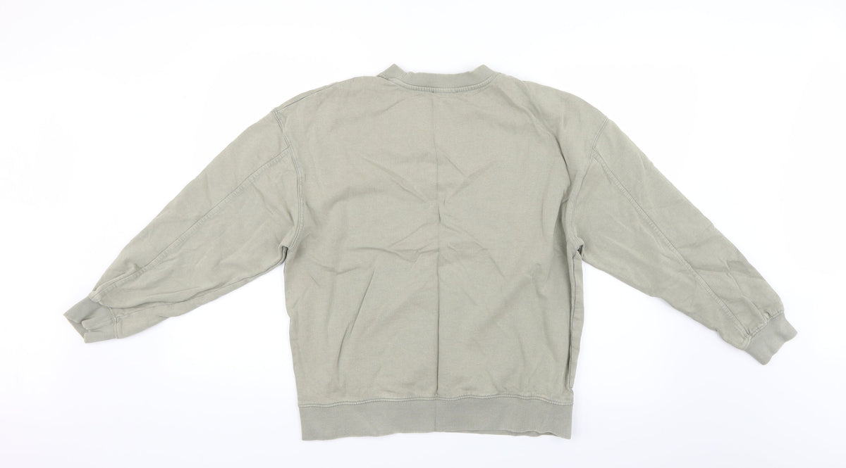 Womens UK Size M Zara Green Henley Jumper