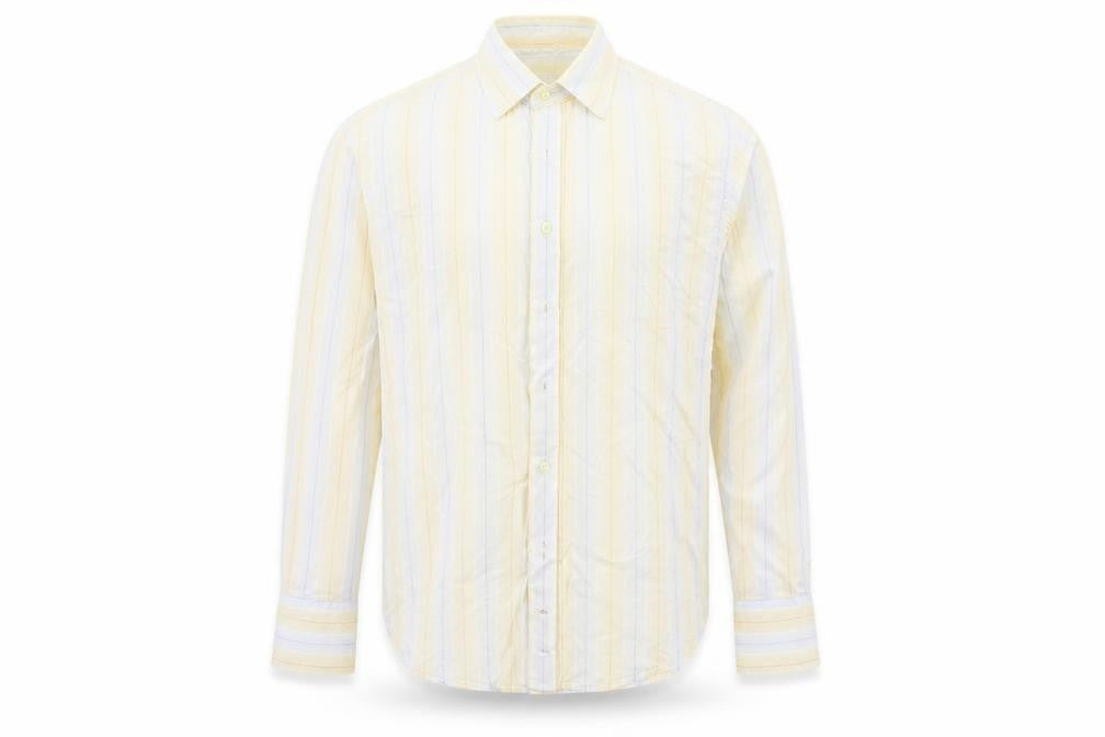 Mens UK Size M Full Circle Beige  Button-Up Long Sleeve Casual Shirt