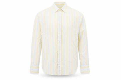Mens UK Size M Full Circle Beige  Button-Up Long Sleeve Casual Shirt