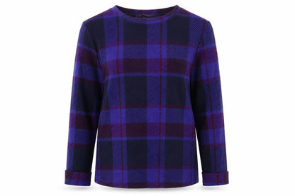 Marks & Spencer Womens Purple Check  Pullover Jumper Size 10