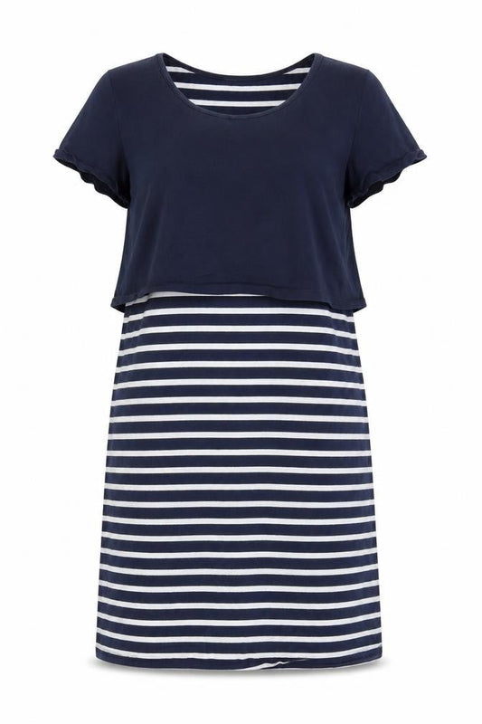 ML Womens Blue Striped  A-Line  Size L