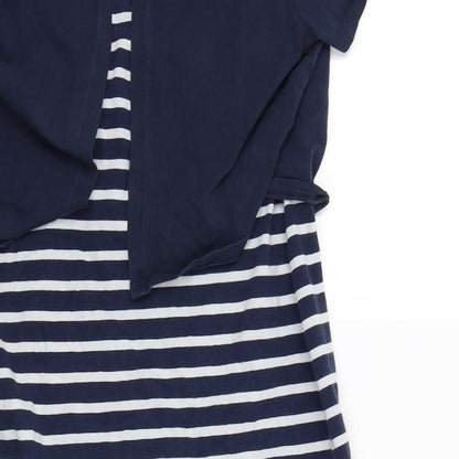ML Womens Blue Striped  A-Line  Size L