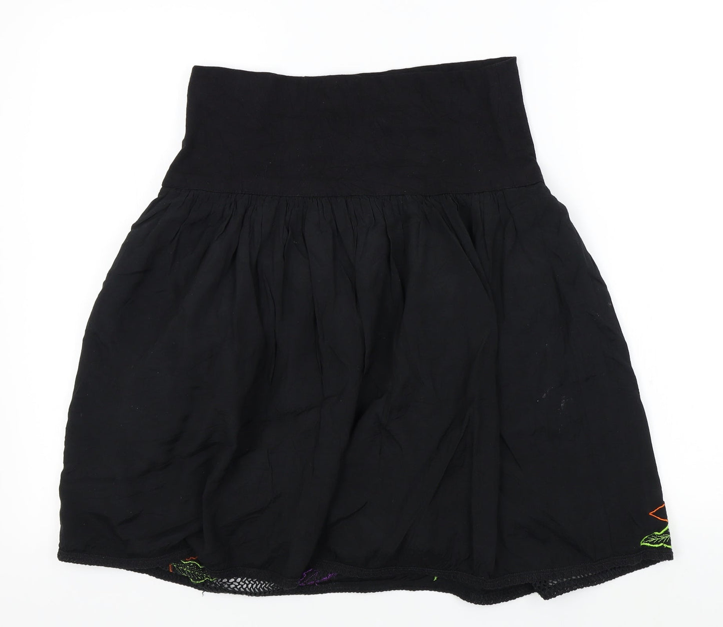DEBINHAMS Womens Black Floral  Flare Skirt Size 8