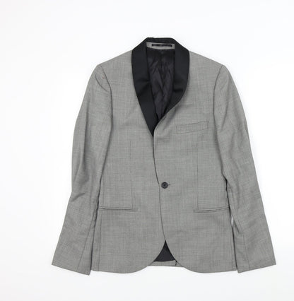 Mens UK Size M Topman Regular Grey Suit Jacket
