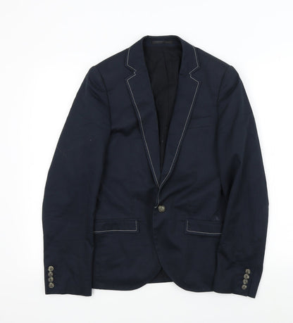 Mens UK Size 36 Topman Regular Blue Suit Jacket