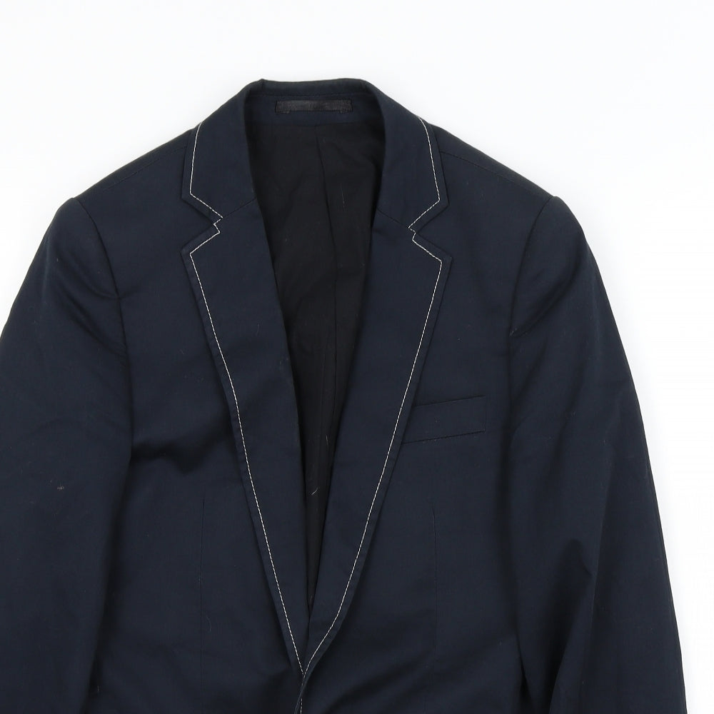Mens UK Size 36 Topman Regular Blue Suit Jacket