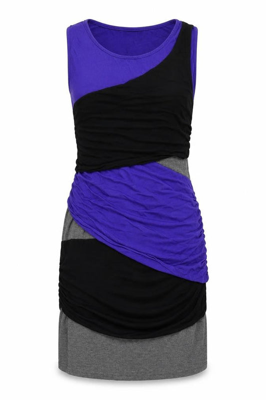 Body Flirt Womens Blue Colourblock  A-Line  Size 40