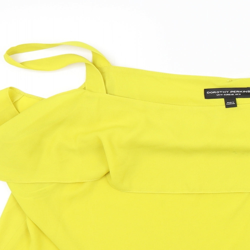 Womens UK Size 18 Dorothy Perkins Yellow Basic Blouse