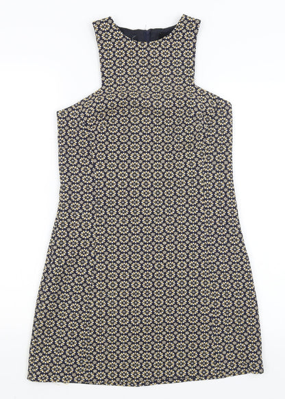 New Look Womens Black Floral  A-Line  Size 8