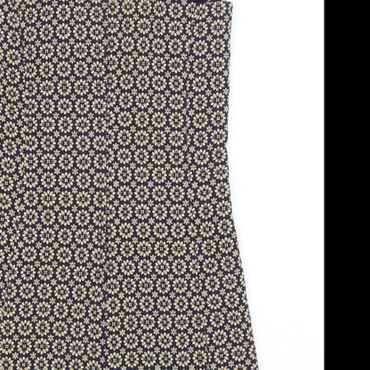 New Look Womens Black Floral  A-Line  Size 8