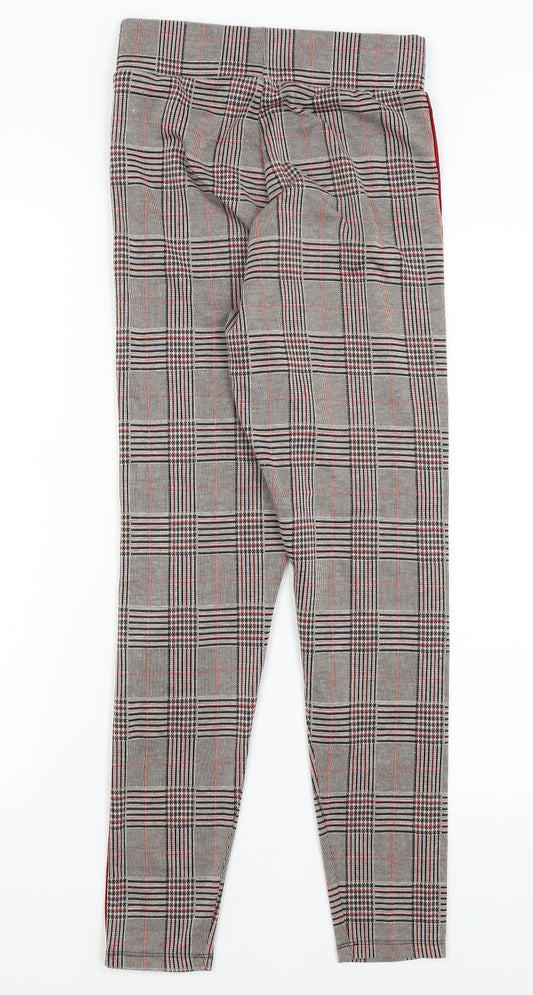 M&S Womens Brown Plaid  Trousers  Size 6 L25.5 in
