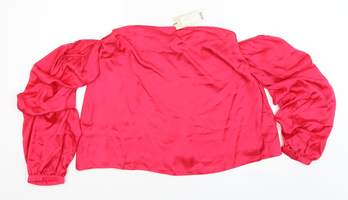 Womens UK Size 18 Lipsy London Pink Basic Blouse