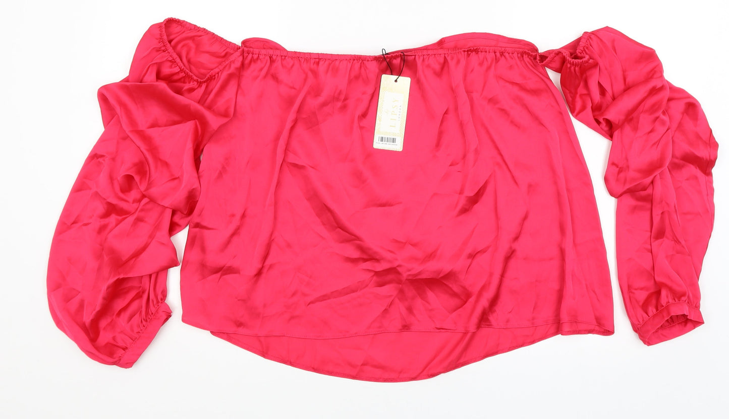 Womens UK Size 18 Lipsy London Pink Basic Blouse
