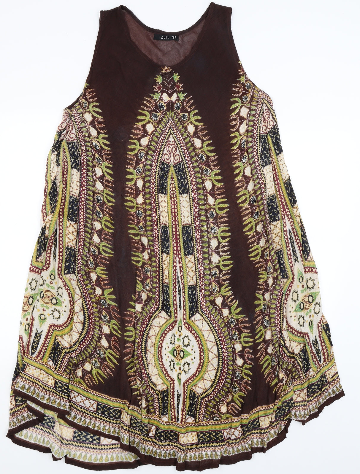 Odel Womens Brown Paisley  A-Line  Size 10