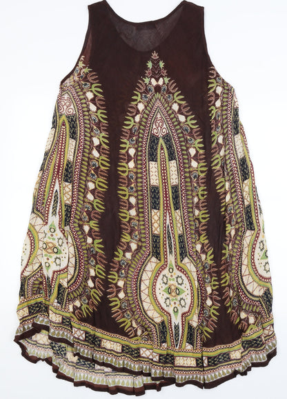 Odel Womens Brown Paisley  A-Line  Size 10