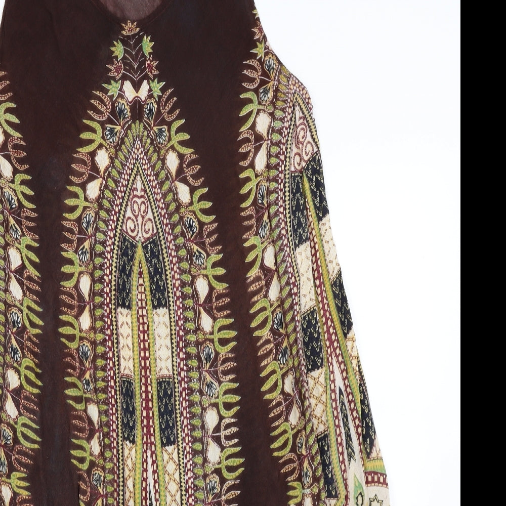 Odel Womens Brown Paisley  A-Line  Size 10