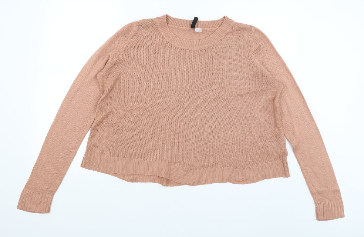 Womens UK Size M Divided Pink Pullover Jumper