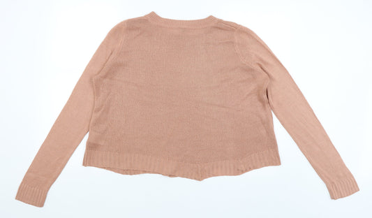 Womens UK Size M Divided Pink Pullover Jumper