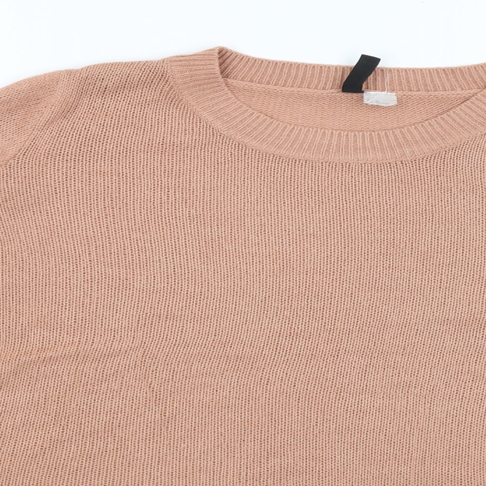Womens UK Size M Divided Pink Pullover Jumper