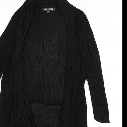Womens UK Size S Nutshell Black Wrap Jumper