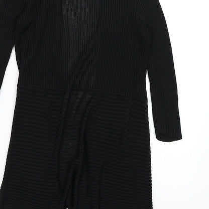 Womens UK Size S Nutshell Black Wrap Jumper