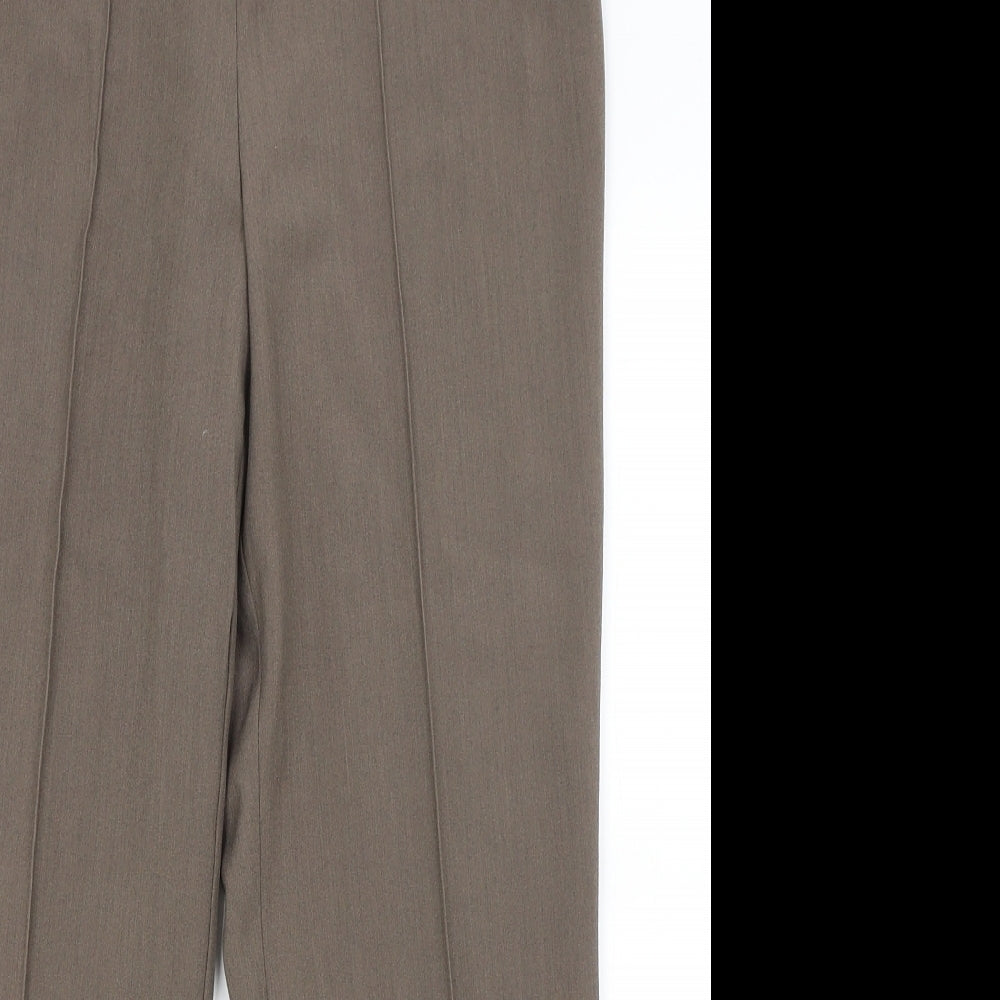 Womens UK Size 10 Classic Regular Fit Dress Pants Brown Trousers