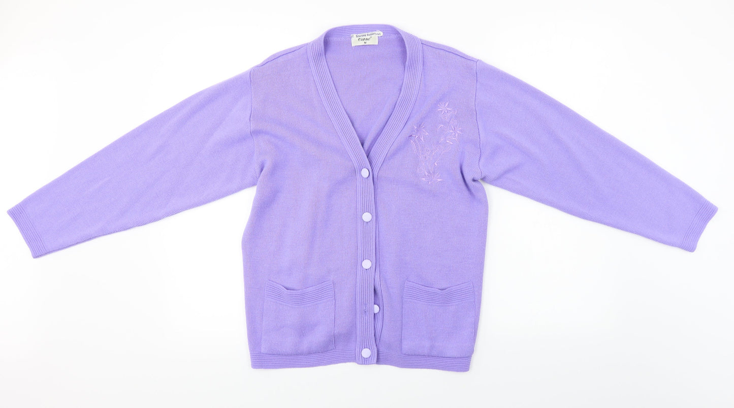 care Womens Purple   Cardigan Jumper Size M