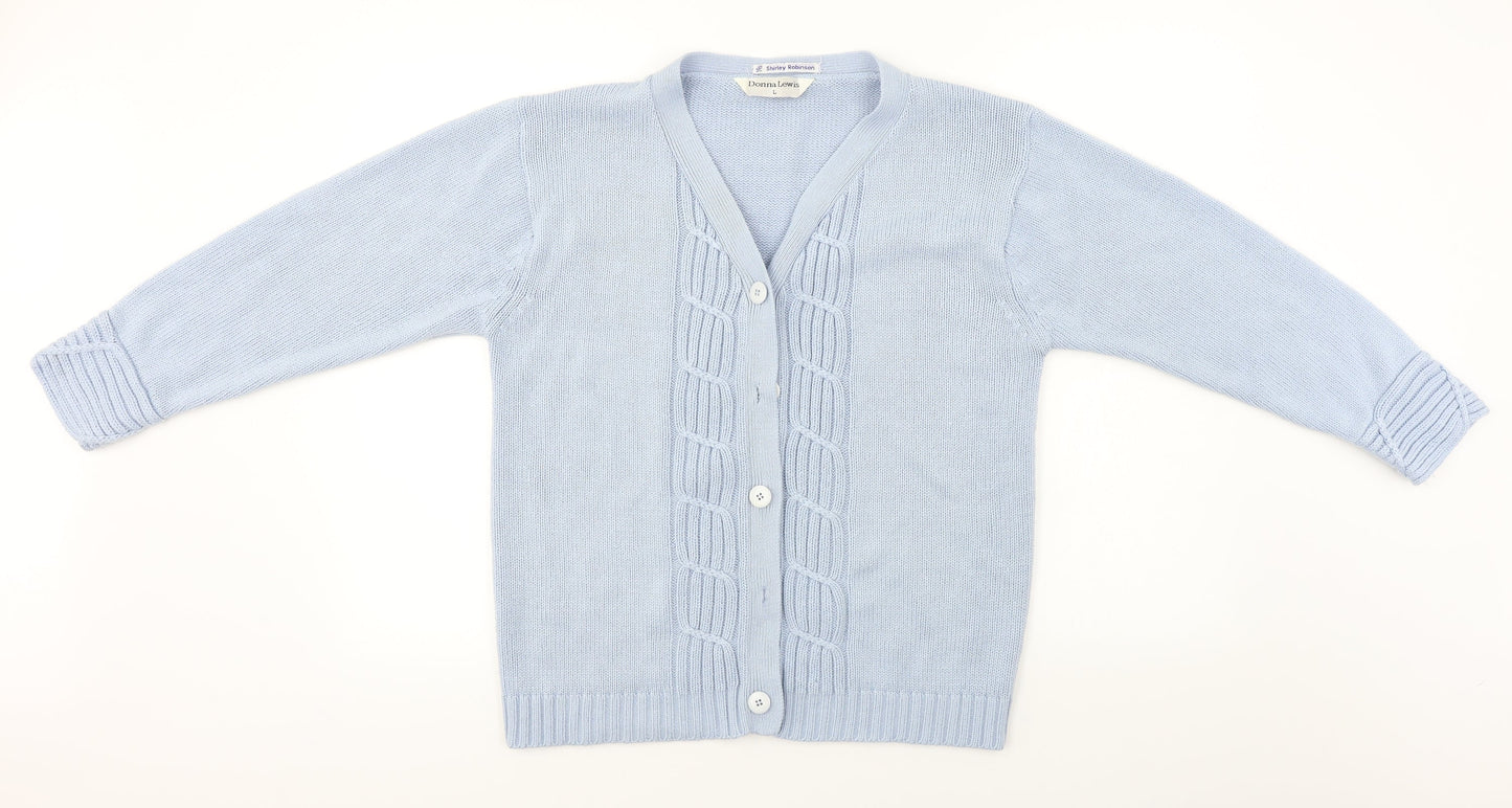 Womens UK Size L Donna Lewis Blue Cardigan Jumper