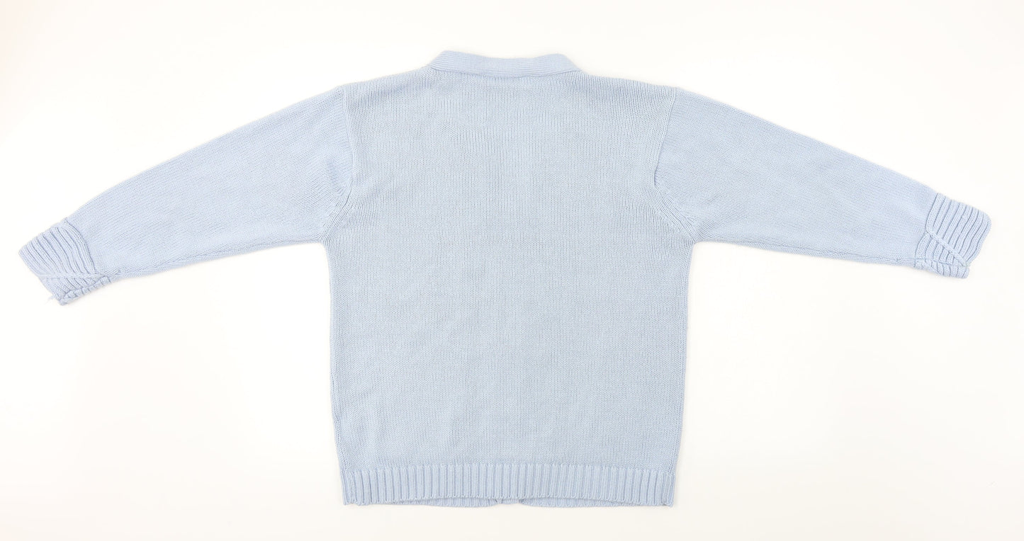 Womens UK Size L Donna Lewis Blue Cardigan Jumper