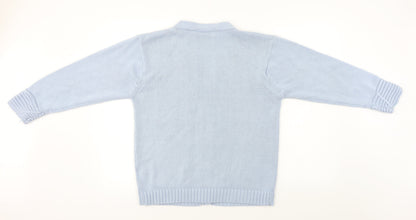 Womens UK Size L Donna Lewis Blue Cardigan Jumper
