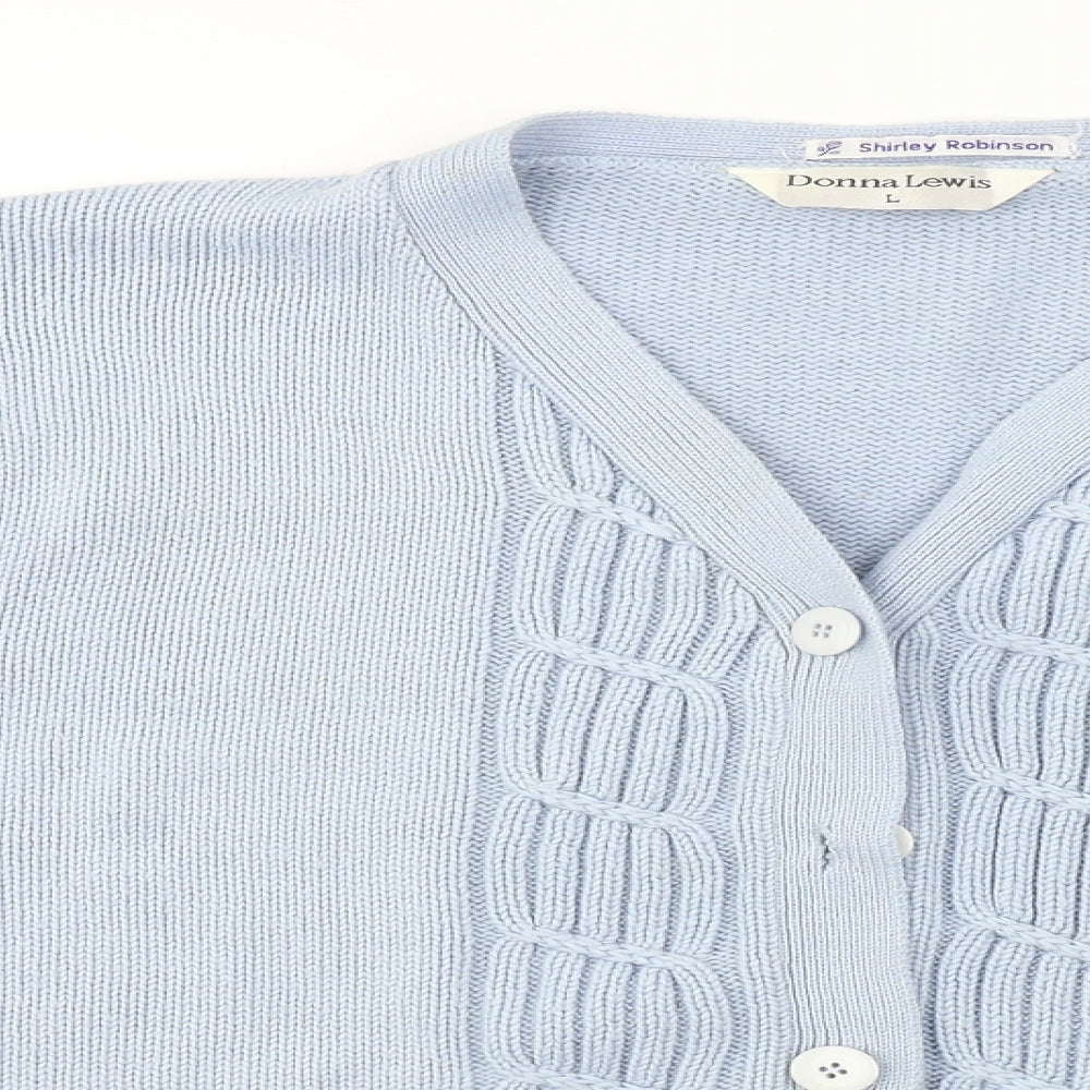 Womens UK Size L Donna Lewis Blue Cardigan Jumper