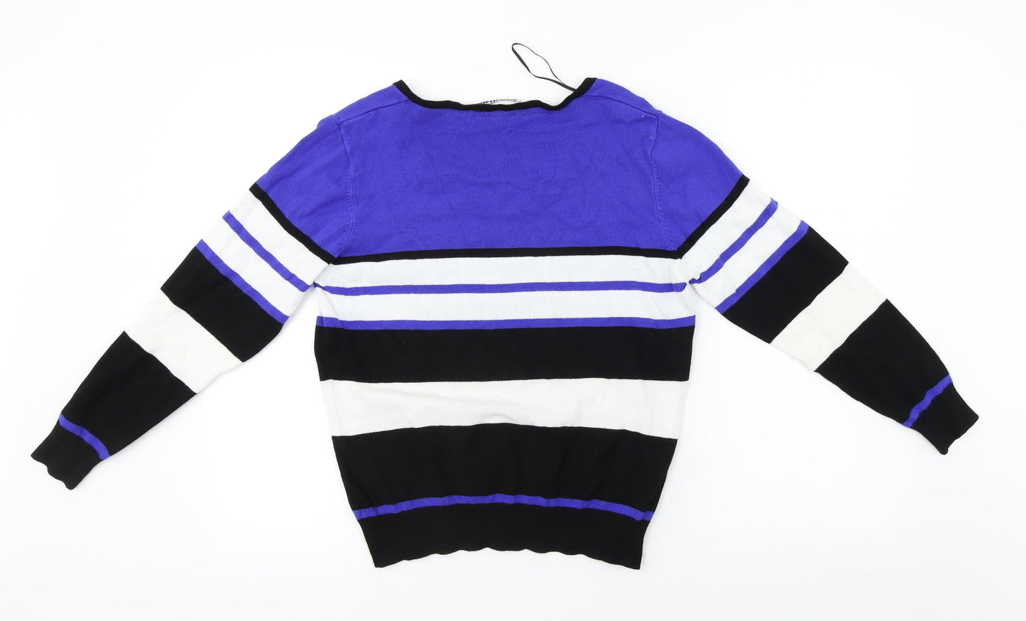 Womens UK Size M TEXT Blue Pullover Jumper