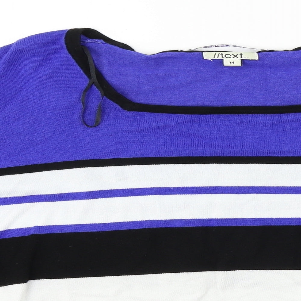 Womens UK Size M TEXT Blue Pullover Jumper