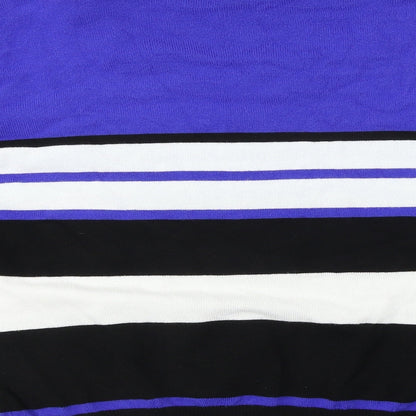 Womens UK Size M TEXT Blue Pullover Jumper